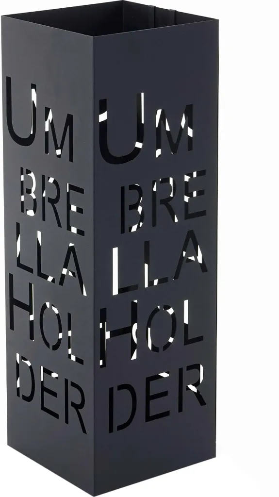 Porte-parapluie noir 55cm fini les sols mouillés avec style écriture