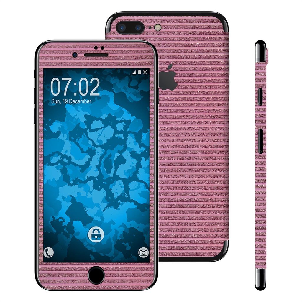 1 x Glitzerstreifen-Folienset für Apple iPhone 7 Plus / 8 Plus rosa PhoneNatic Schutzfolien