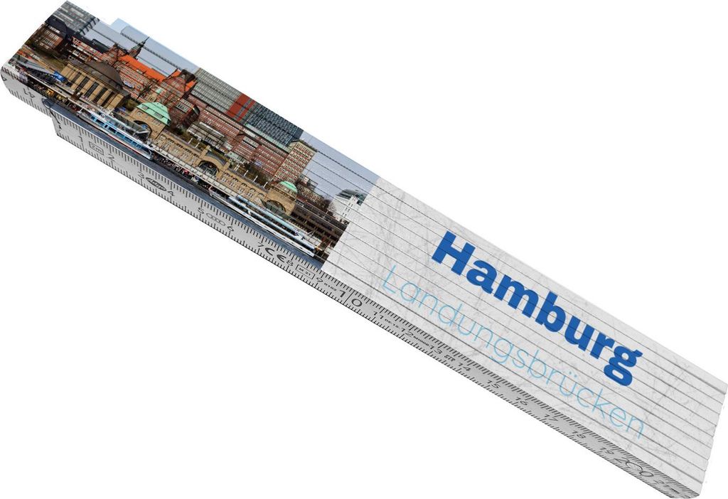 streetline Hamburg Landungsbrücken Meterstab aus Holz
