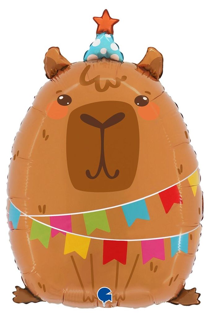 Pallone in foil a forma di capibara | 56cm Immagine del prodotto 