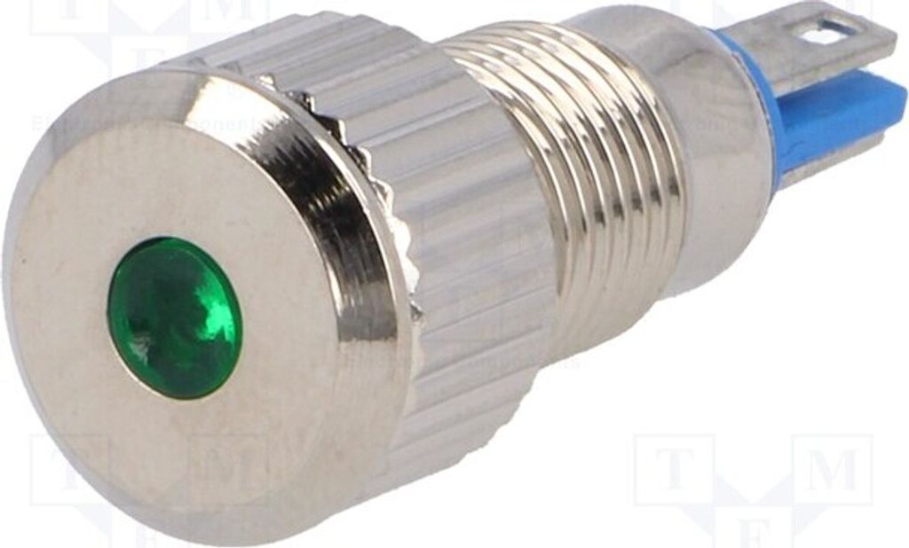 1x Kontrollleuchte: LED IP67 24VDC flach Öffng: Ø8mm Messing GQ8F-D/G/24 LED-Kont