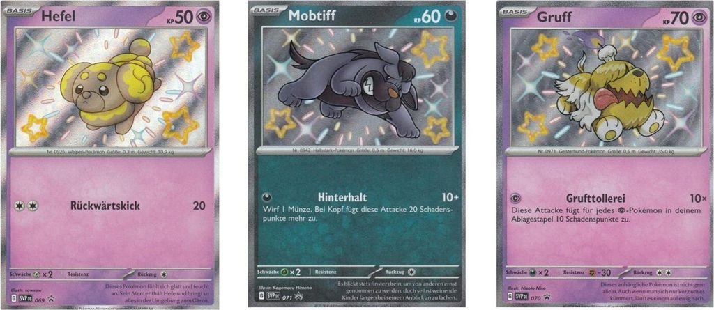 3er Set Shiny Pokémon Promo-Karten | Hefel SVP069, Gruff Produktbild 