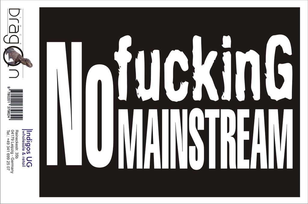 Aufkleber / Autoaufkleber - JDM / Die cut / Auto / OEM - No F...ing Mainstream - 200x110 mm pink - Heckscheibe / Heckscheibenaufkleber