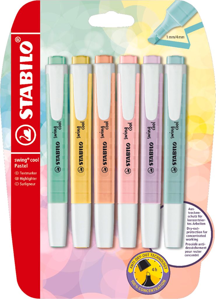 STABILO Textmarker -  swing cool Pastel - 6er Pack - 6 Produktbild 