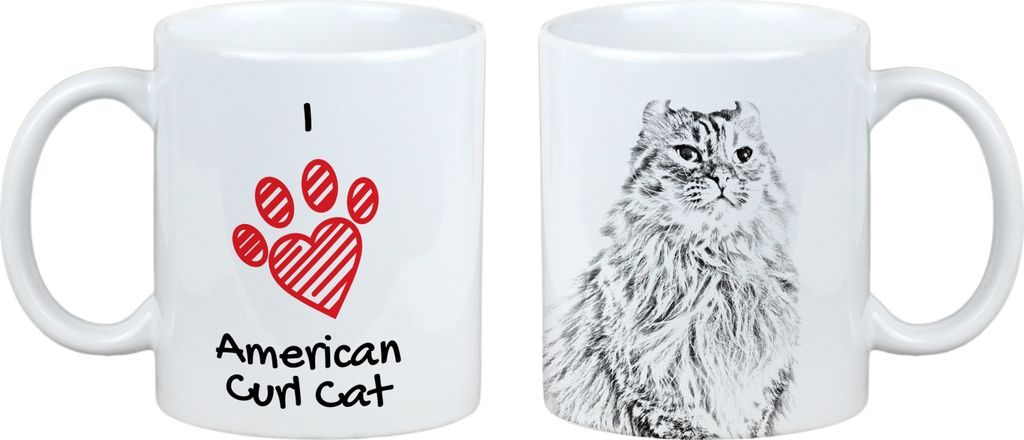 Amerikanisch Lockig - Tasse mit Katze, entzückende Tasse mit Grafik, Geschenk mit Ihrem Foto von der Marke Art-Dog