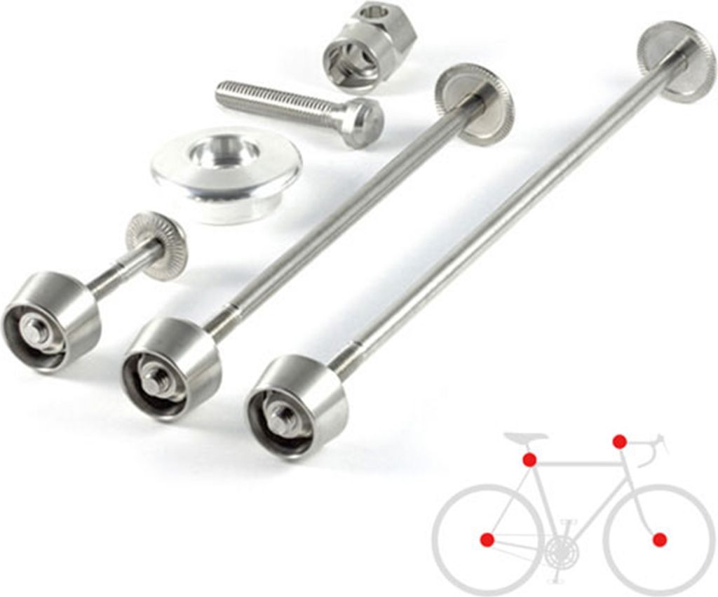 Pitlock Set 02/GA, Vorderrad/Hinterrad/Sattelstütze/Ahead PITLOCK sil