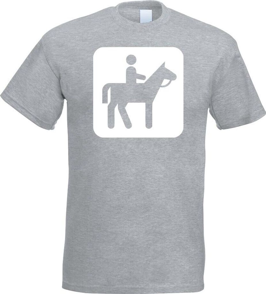 Kiwistar - T-Shirt - Graumeliert - Pferdewandern Piktogramme Herren Funshirt Bedruckt Design Sprüche Spruch Motive - mit Motiv Bedruckt - Funshirt...