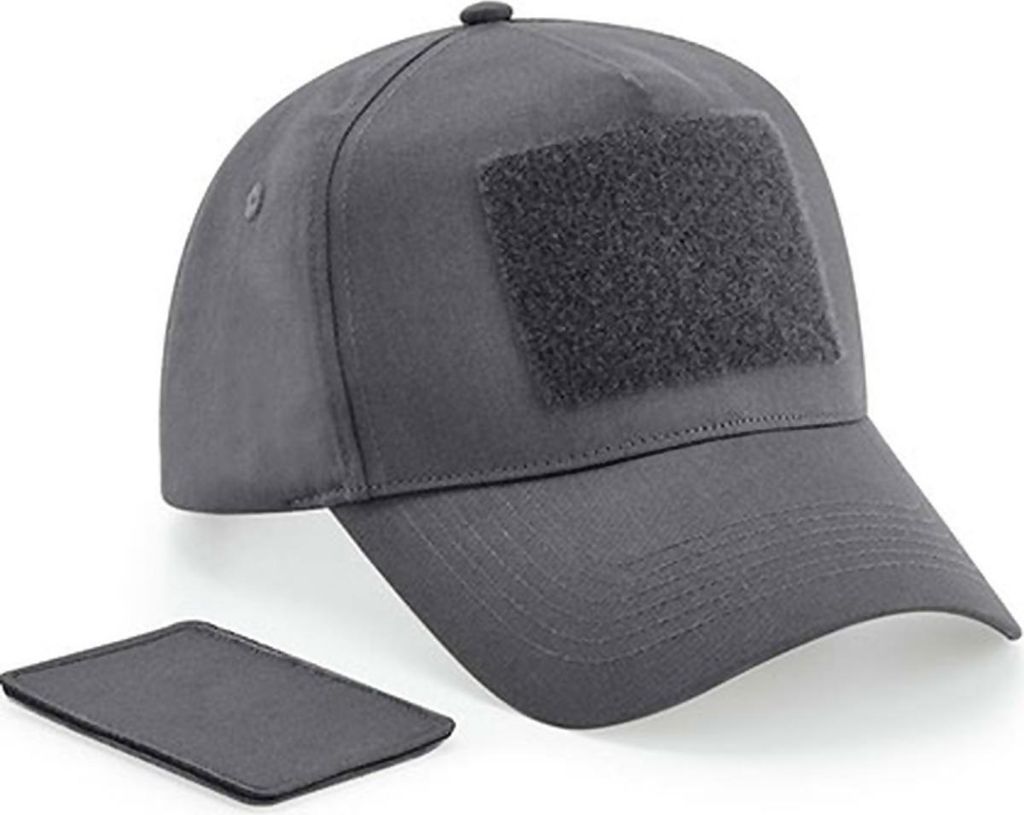 Beechfield B638 | Removable Patch 5 Panel Cap Baumwolle - Farbe: Graphite Grey - Größe: One Size