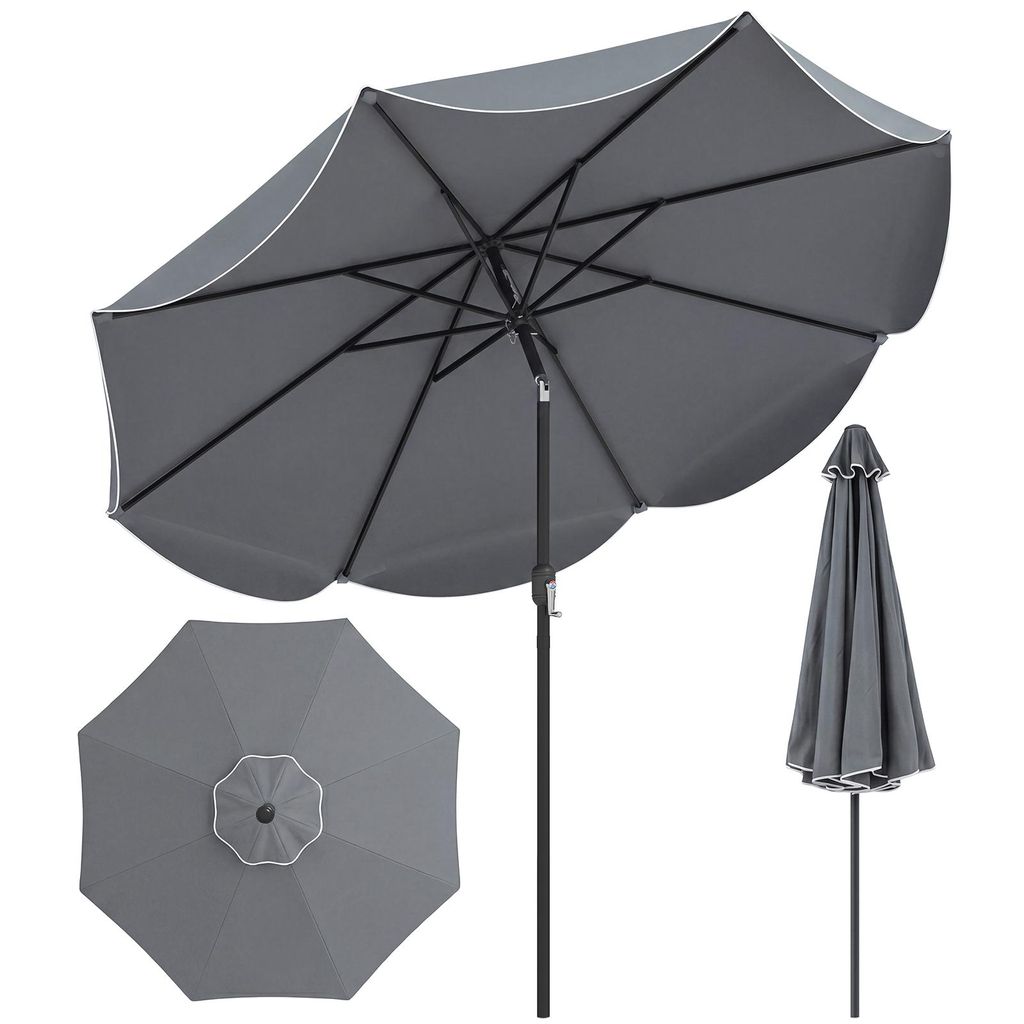 COSTWAY Sonnenschirm Ø 270 cm, beidseitig um 30° knickbar, Produktbild 