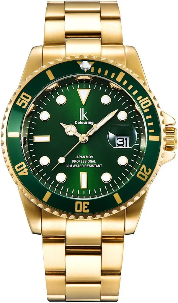 Orologio da polso da uomo con movimento al quarzo giapponese vetro minerale temprato lancette luminose cinturino regolabile in metallo design sportivo-elegante