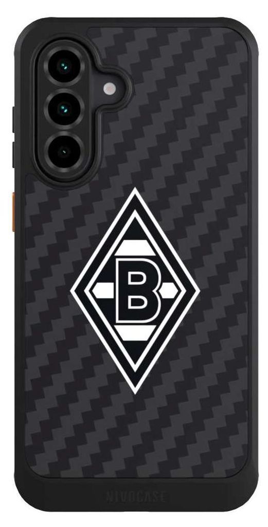 NIVOCASE Hülle für Samsung Galaxy A36 5G Handyhülle NIVOcore Case Schwarz Borussia Mönchengladbach Carbon Gladbach
