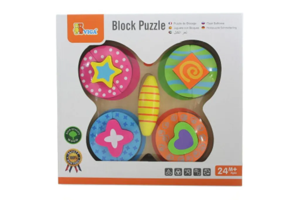 Puzzle d'Encastrement Papillon Jouet de Tri en Bois Enfant