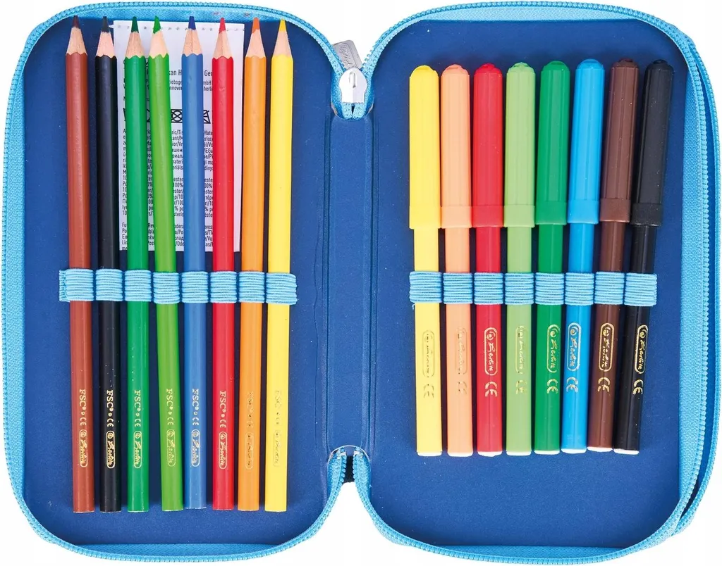 Trousse Herlitz Cosmic Explorer 23 Pièces avec Double Compartiment