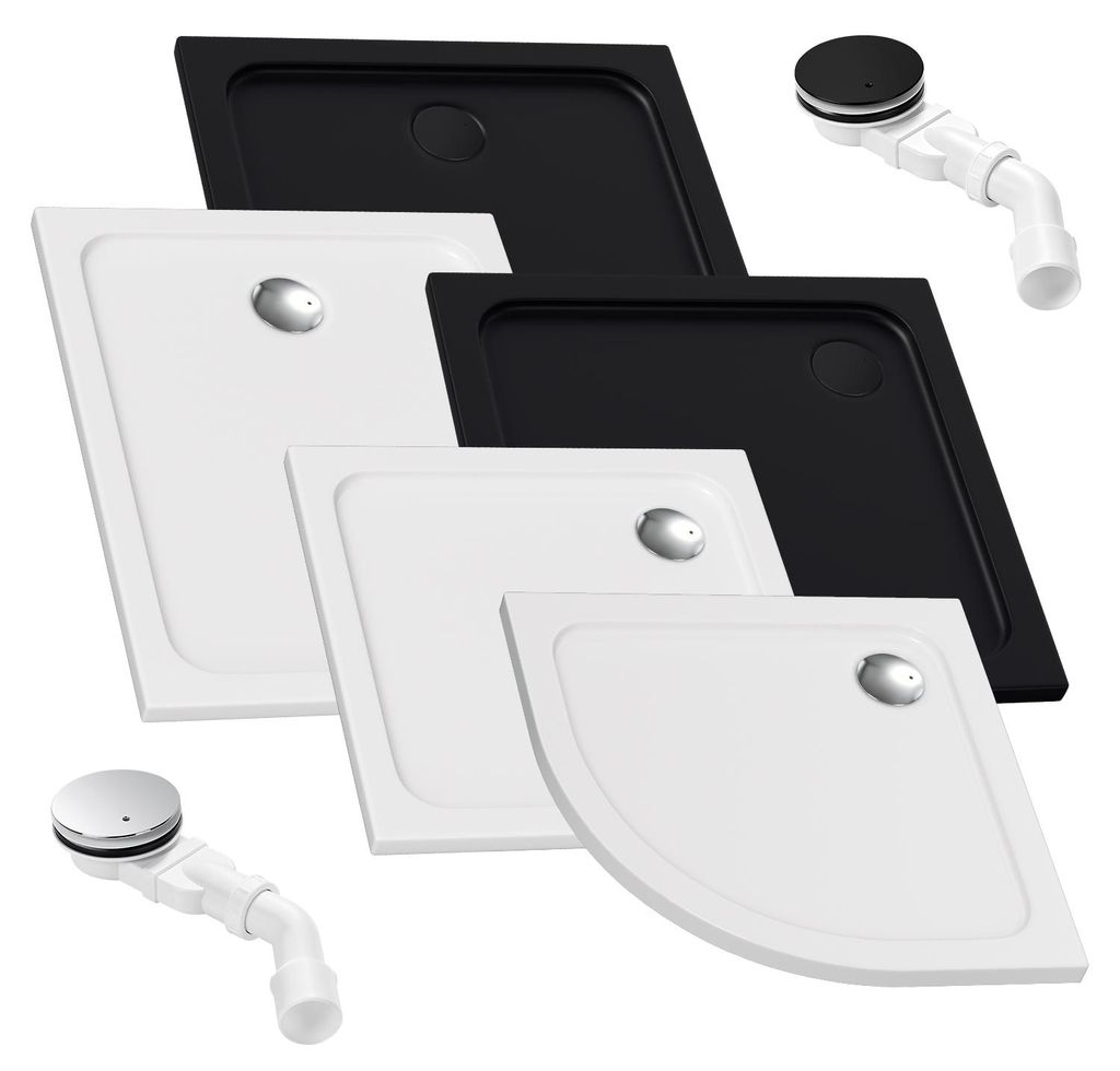 Set doccia Vigevee, forma a quarto di cerchio, dimensioni Immagine del prodotto 