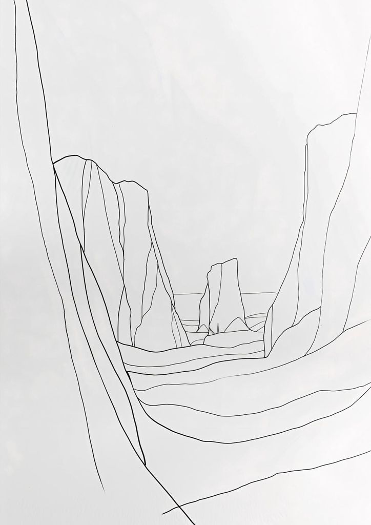 Plakat 21x29,7cm Konturen in der Landschaft