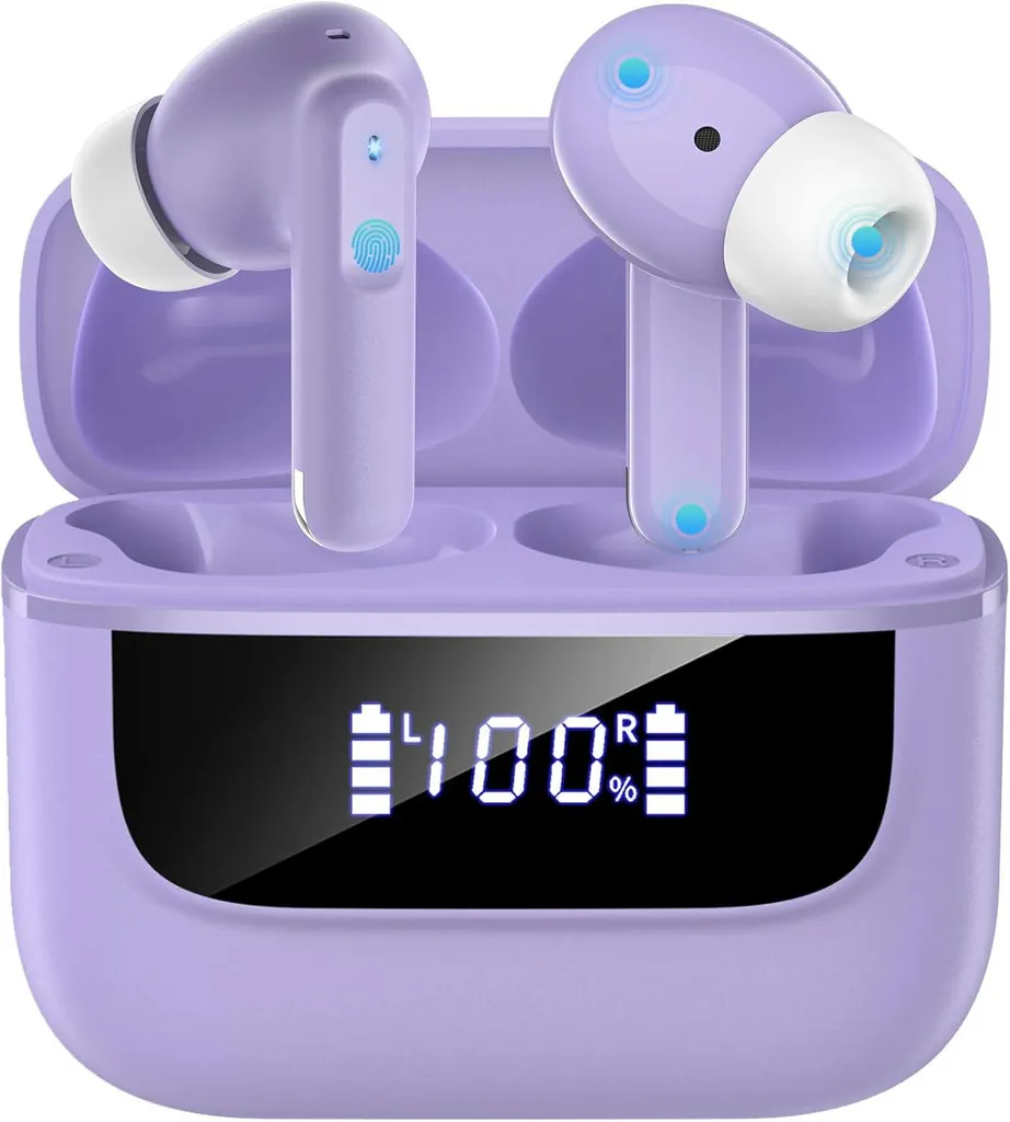 In Ear, 6 Mikrofone ENC Noise Cancelling für Klarere Anrufe, Kabellos Bluetooth 5.4 HiFi Tiefer Bass, USB C Kopfhörer, 48 Std, LED, IPX7 Wasserdicht