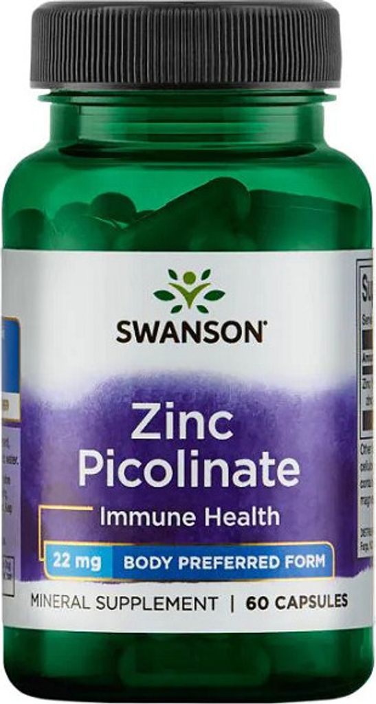 Zinkpicolinat 22 mg 60 Kapseln Swanson Health Products Produktbild 
