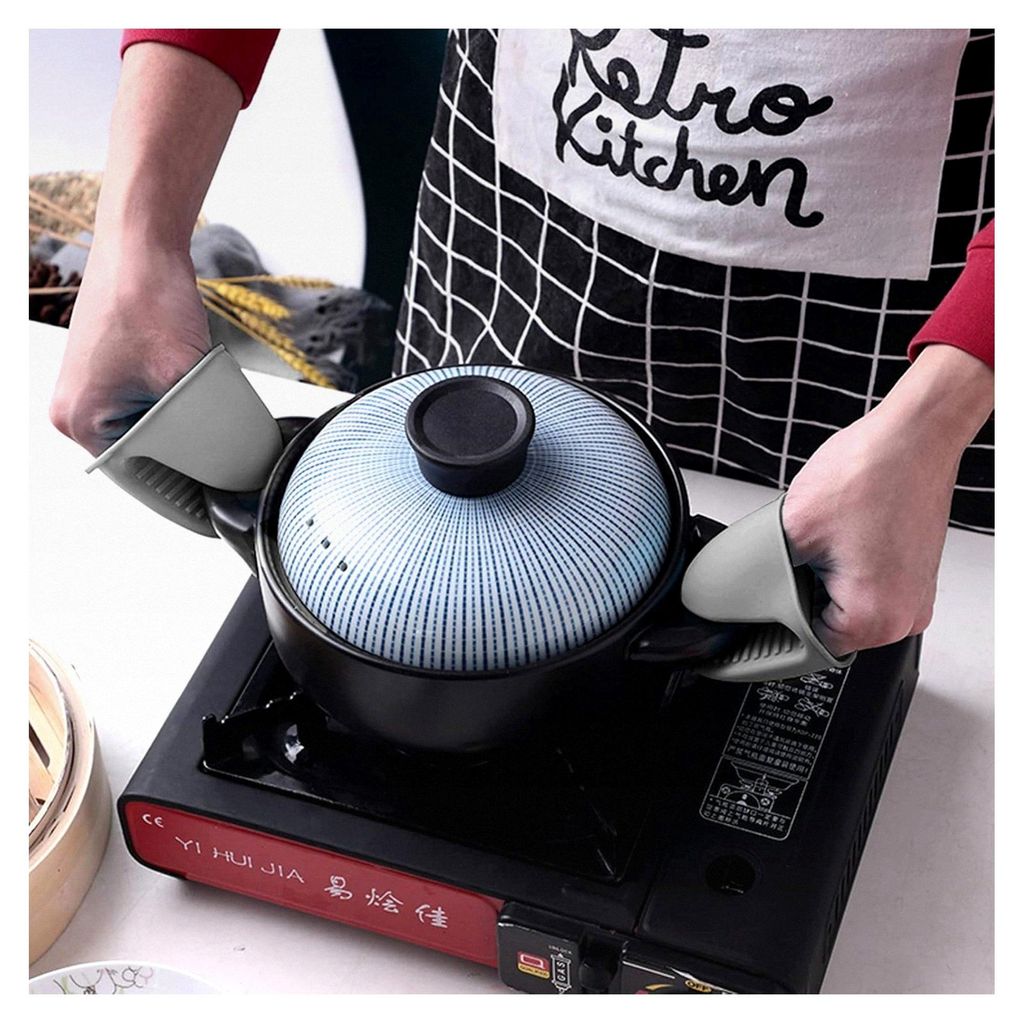 Silikon-Ofenhandschuhe, Verdickte Mini-Ofenhandschuhe, Rutschfeste Hitzebeständige Silikon-Topflappen, Wasserdichte Topfhandschuhe für Backen, Ko...