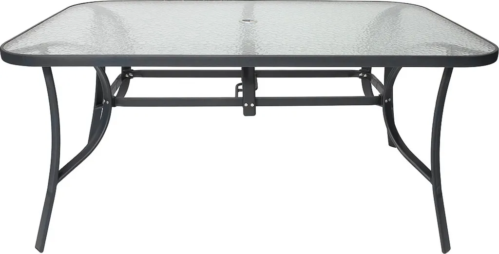 Table de jardin 6 places NABBI noire 150 cm pour terrasse et balcon