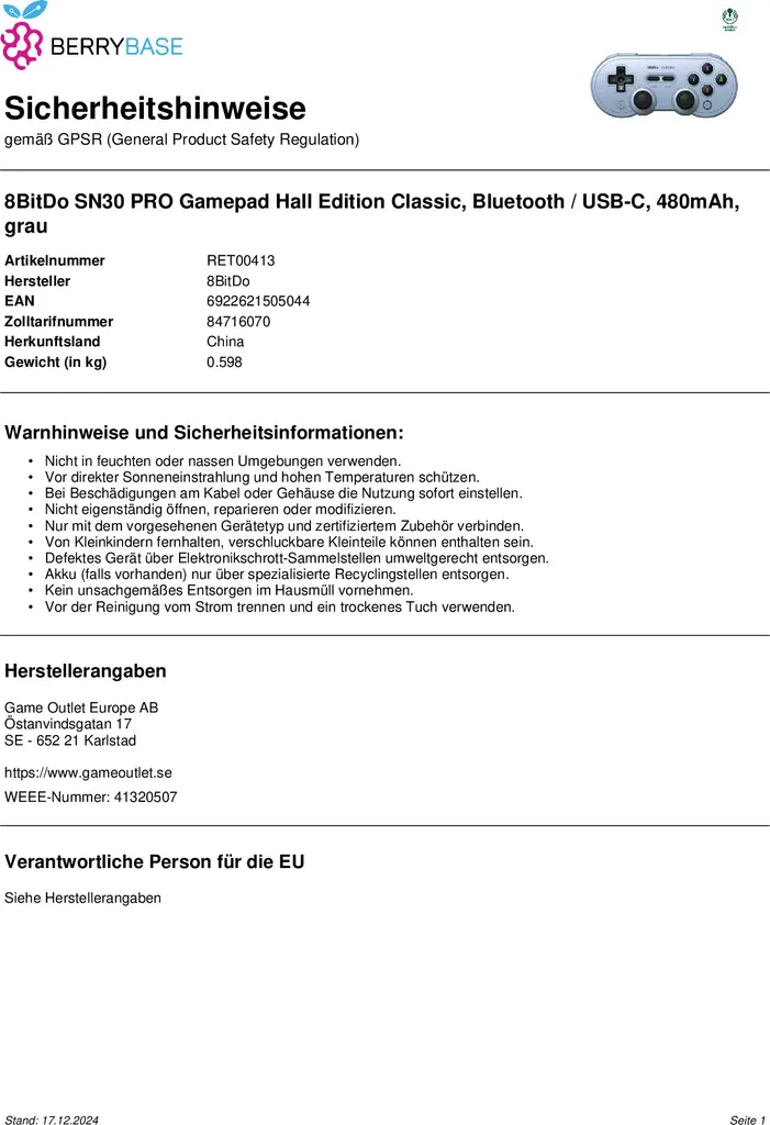 8BitDo SN30 Pro Hall Effect Gamepad: Gaming Professionale Mobile - 10