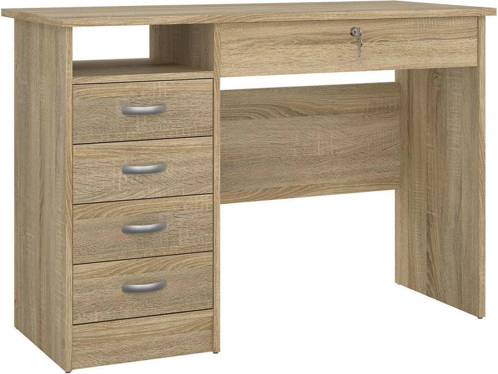 Schreibtisch Amor, Mehrzweckschreibtisch, Bürotisch für PC, Eckschreibtisch, 109x49 h76 cm, Eiche