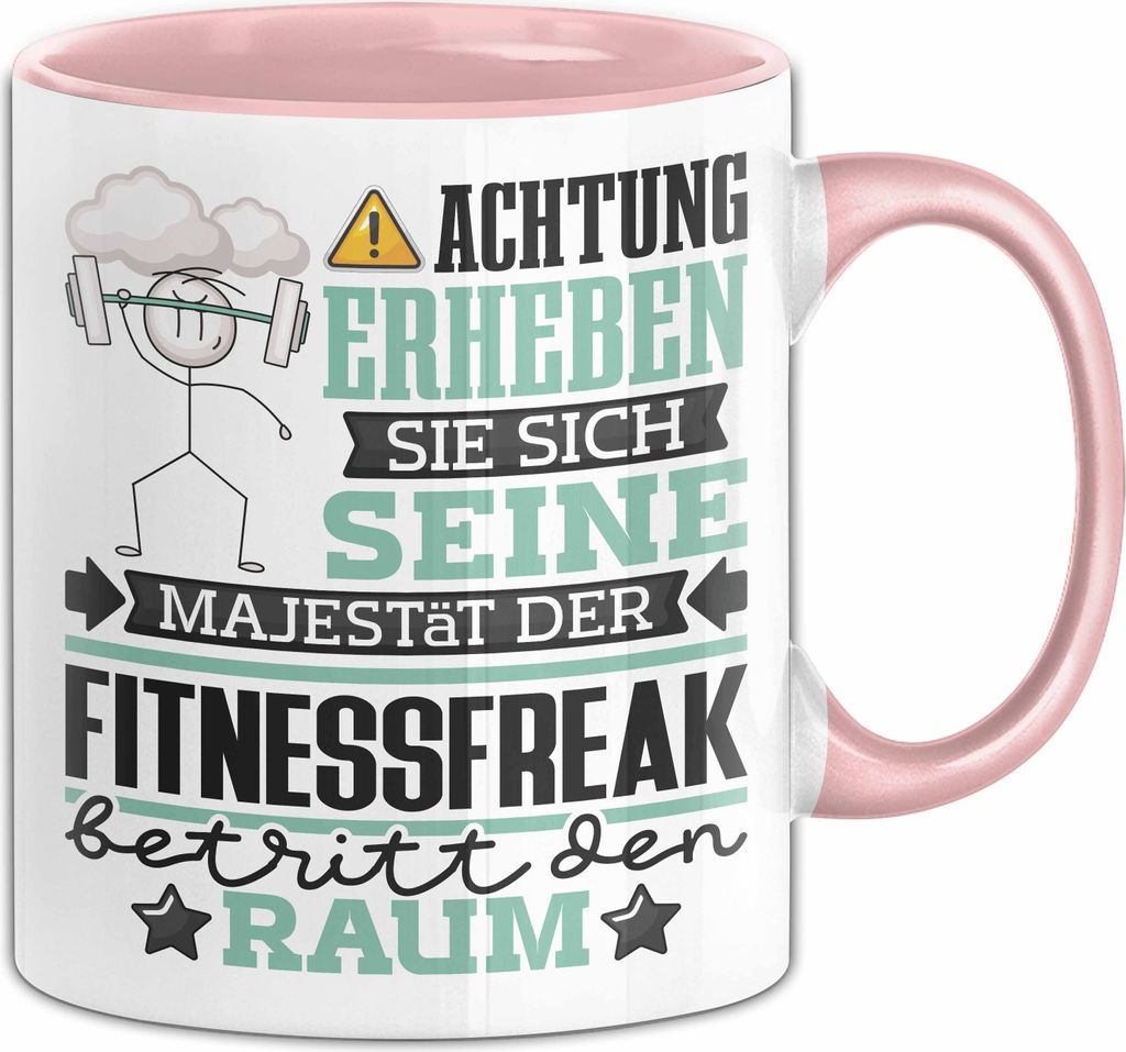 Fitnessfreak Geschenk Tasse Lustiger Spruch Erheben Sie Produktbild 