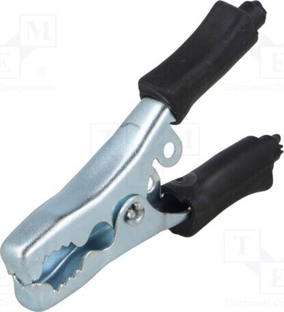 2x Krokodilklemme Ber.Halt: max.15mm L. ges: 80mm 40A schwarz Krokodilklemmen so