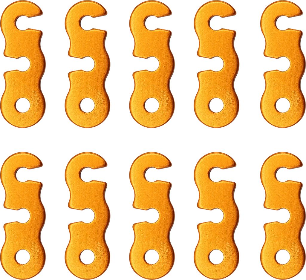 10-teiliger Aluminium-Seilspanner, 3-Loch, gerader Zeltschnurspanner, kompakte Größe, korrosionsbeständig, rostfrei, Zeltschnurspanner