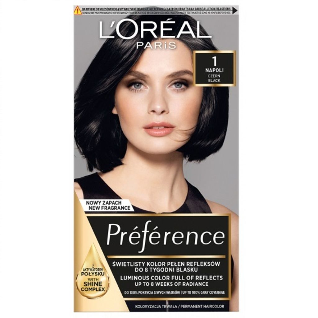 L'Oreal Paris Präferenz Haarfärbemittel 1 Napoli Schwarz - Produktbild 