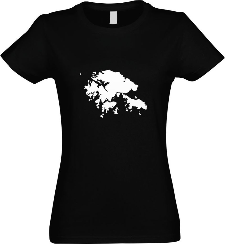 Kiwistar - T-Shirt tailliert - Damen - schwarz - Hong Kong - Hongkong - mit Motiv Bedruckt - Funshirt Design - Sport - Freizeit - Damen - L