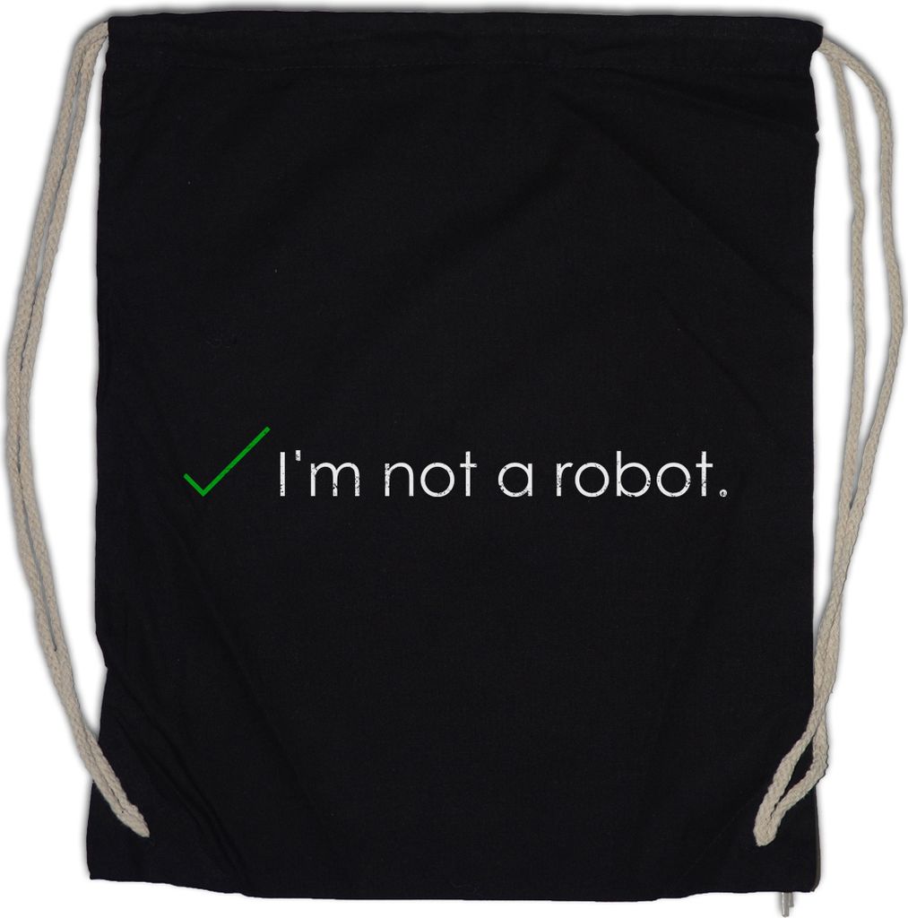 Urban Backwoods I'm Not A Robot, Turnbeutel, Farbe: Schwarz