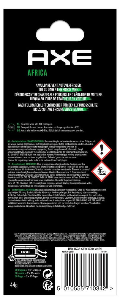 AXE Refillable Vent Africa, Lüfterstaberfrischer, Vent, Produktbild 