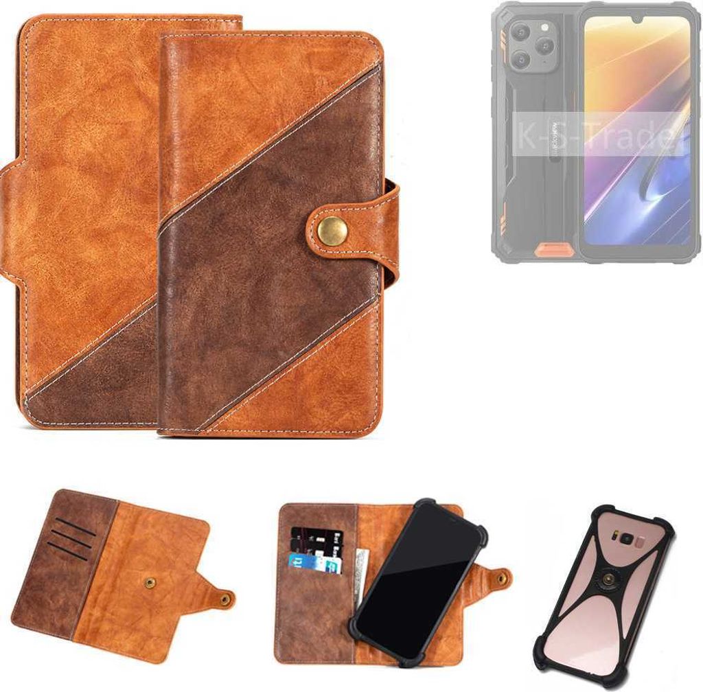K-S-Trade Handyhülle Schutzhülle Bookstyle Case Wallet-Case kompatibel mit Blackview BV5300 Plus Cover Klapphülle Kantenschutz Smartphone