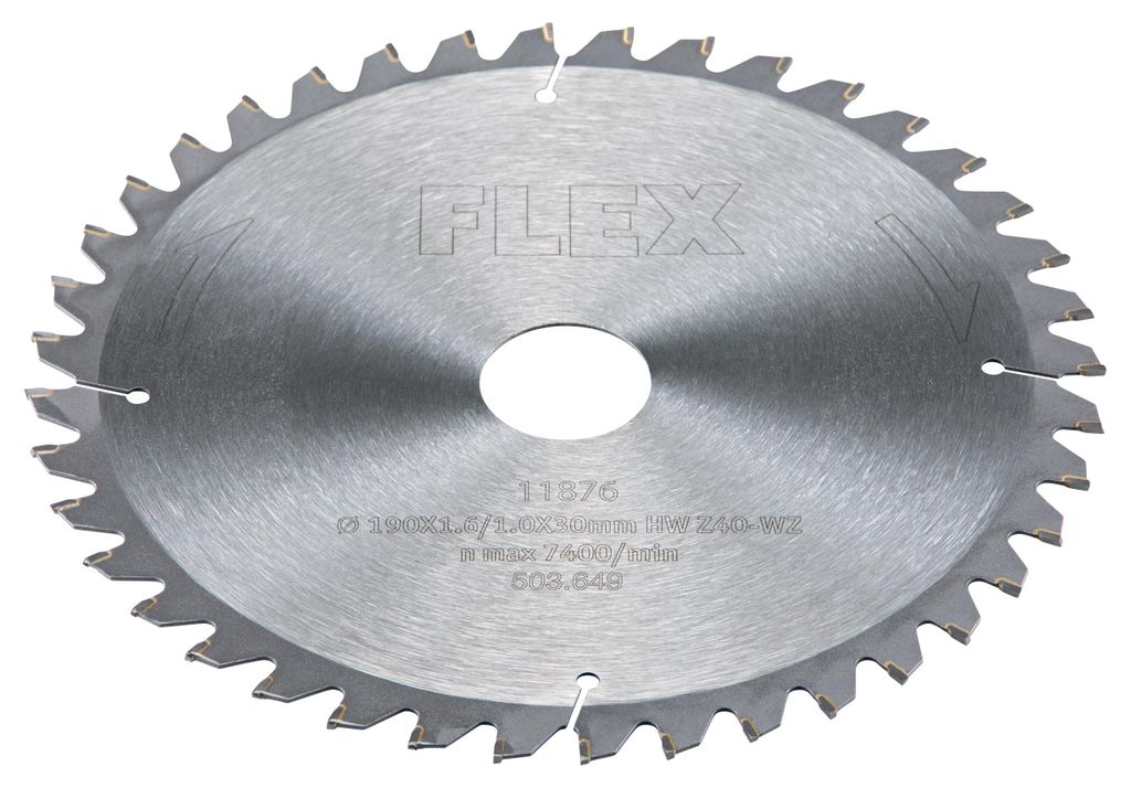 Flex Kreissägeblatt D190x1,6/1,0x30 HW Z40/15° WZ