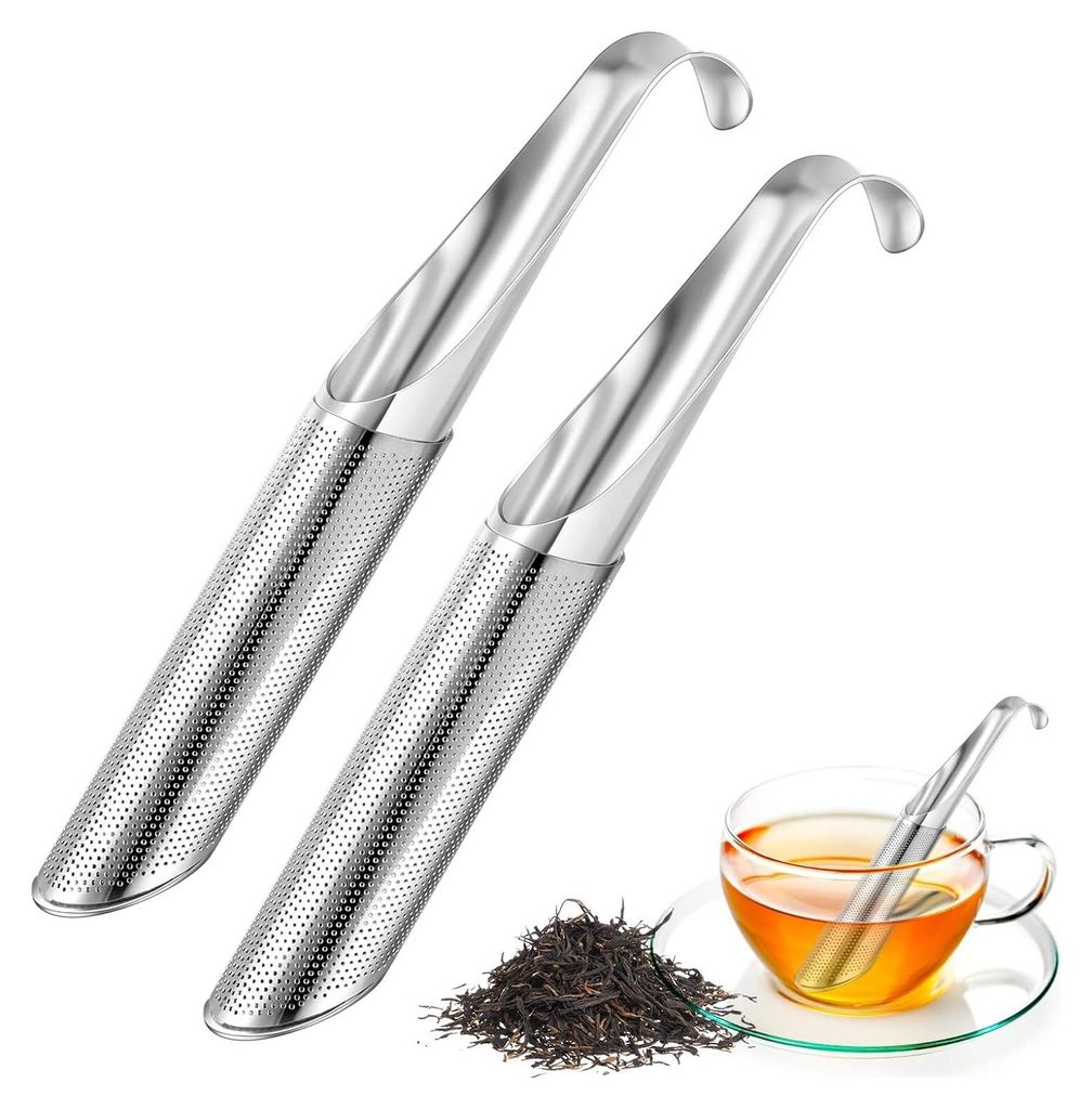 Edelstahl Teesieb Mit Kette – Feinmaschig, 11 Cm Lang, 4,5 Cm Durchmesser, Zum Filtern Von Tee & Gewürzen