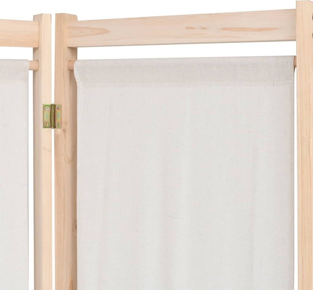 vidaXL 5-teiliger Raumteiler Creme 200 x 170 x 4 cm Stoff