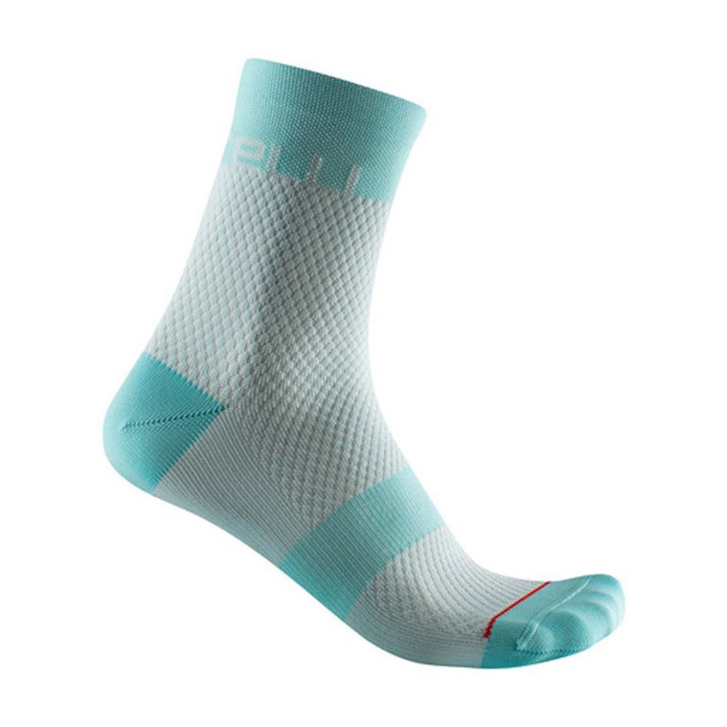 CASTELLI Klassische Fahrradsocken - VELOCISSIMA 12 LADY - Hellblau/Grau/Türkis L-XL
