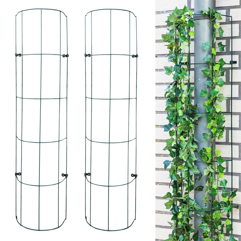 Rankgitter in grün aus Metall für Fallrohre - 200 cm - Produktbild 