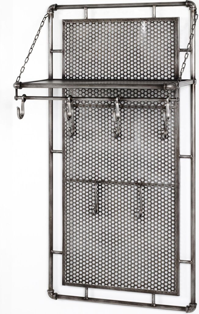 HAKU Möbel Wandgarderobe anthrazit - Metall, B/H/T: 60x120x35 cm