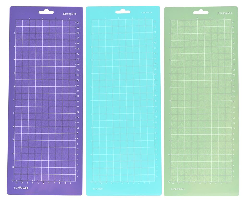 3 Stück 30,5 x 11,4 cm Ersatz-Schneidematte, selbstklebend, rutschfest, mit Gittermuster, kompatibel mit Silhouette Cameo Machine Explore Plotter