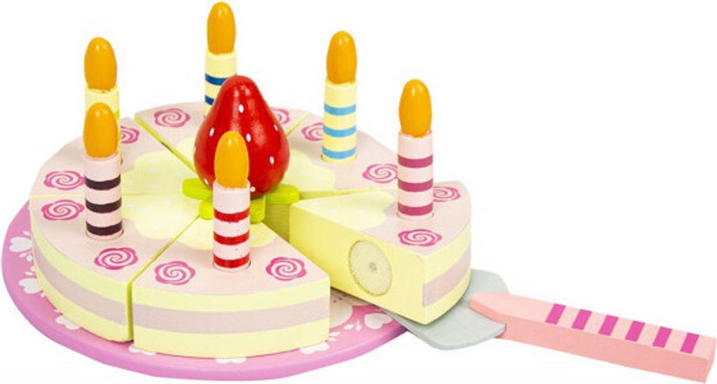 4iQ Hölzerne Erdbeere-Geburtstagstorte für Kinder 15,5x7 cm