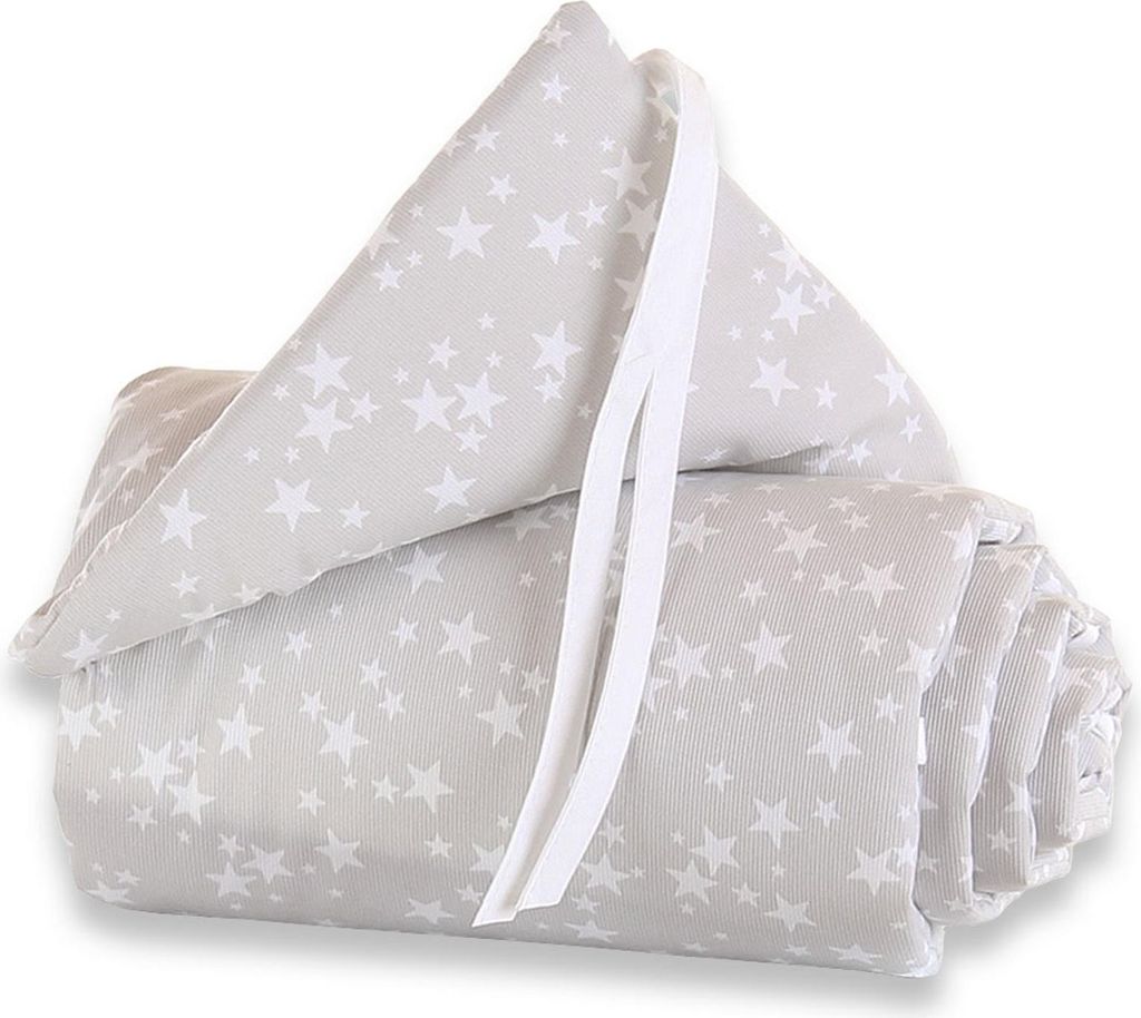 babybay Nestchen Piqué für Midi und Mini, perlgrau Sterne weiß
