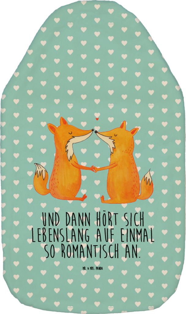 Mr. & Mrs. Panda Wärmflasche Füchse Liebe - Türkis Pastell Produktbild 