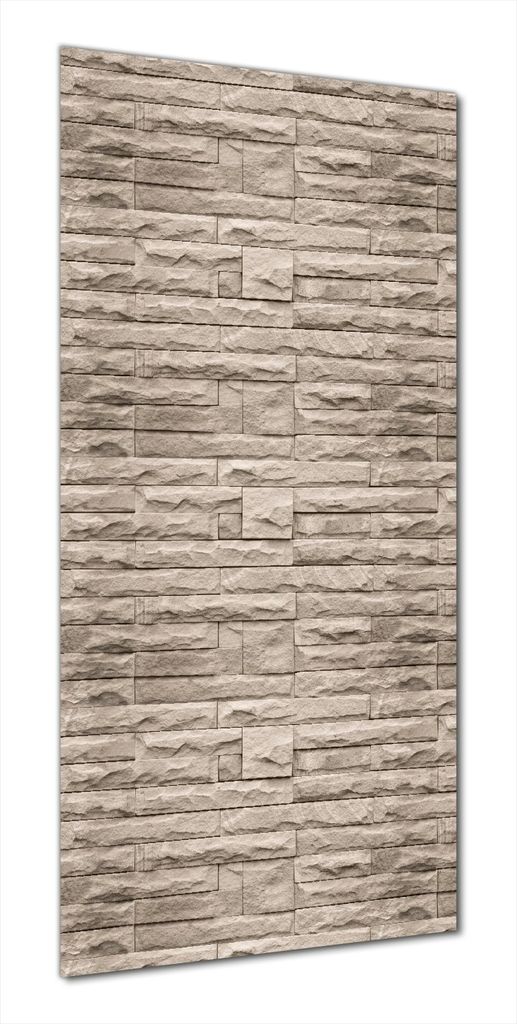 Wallario selbstklebende Duschrückwand 90 x 180 cm mit Motiv Steinwand grau-braun - Wandverkleidung mit Hochglanzlaminat in Glasoptik
