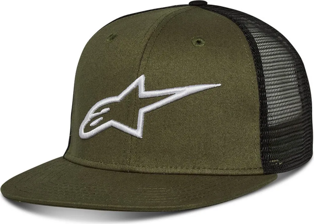 Casquette Trucker Alpinestars Corp Kaki avec Filet Arrière Respirant
