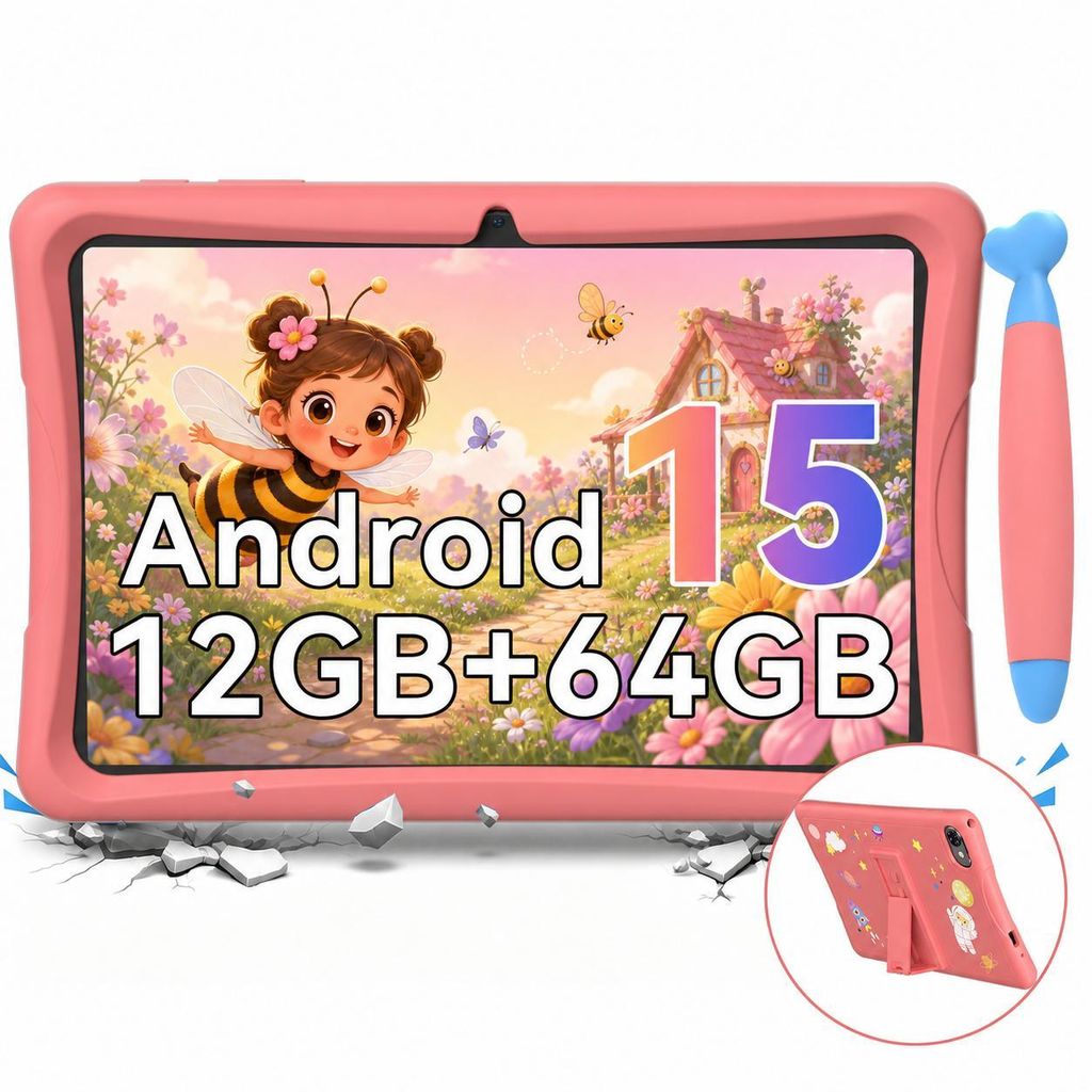 Tabwee K10 Kids 10.1" Rosa Tablet, Google Kids Space, 4GB Produktbild 