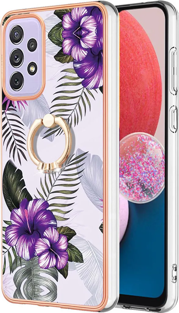 Protezione Avanzata Samsung A13 4G: Cover Silicone TPU Viola Anello
