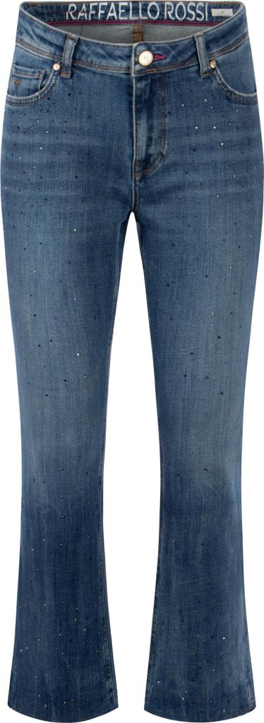 Jeans Vic 6/8-Länge Slim Fit ausgestellt mit Strass Steinen und Fransen