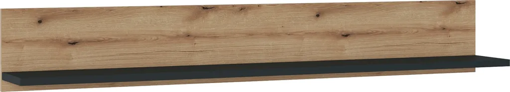 Wandboard CORTE 160 cm en Chêne Naturel et Gris Mat, Étagère de Qualité