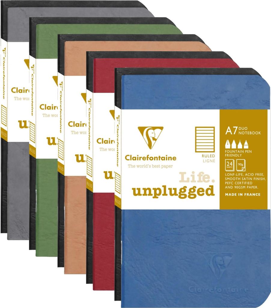 Clairefontaine 36x Set mit 36 Notizheften 7,5x12cm liniert sortiert 73106C